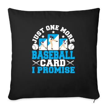 Collector Trader drôle juste une carte de baseball de plus - Housse de coussin décorative 45 x 45 cm - noir - Devant
