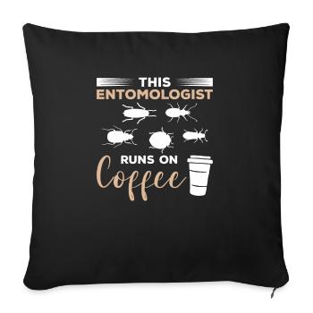 Cet entomologiste fonctionne sur l’entomologie du café - Housse de coussin décorative 45 x 45 cm - noir - Devant
