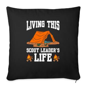 Living This Scout Leader's Life - Sofa pillowcase 17,3'' x 17,3'' (45 x 45 cm) - black - Front