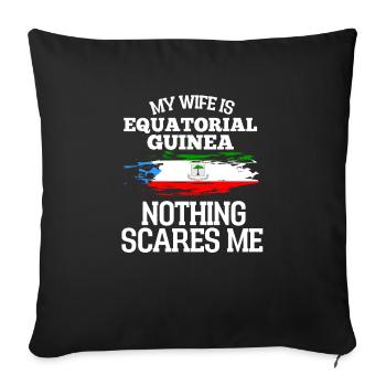 Equatorial Guinea Wife - Sofa pillowcase 17,3'' x 17,3'' (45 x 45 cm) - black - Front