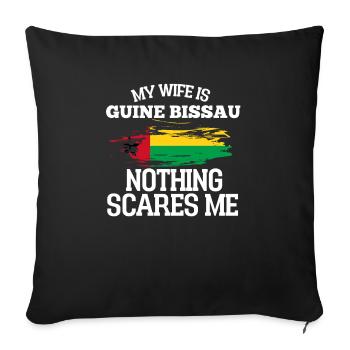 Guinea Bissau Wife - Sofa pillowcase 17,3'' x 17,3'' (45 x 45 cm) - black - Front