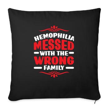 Hemophilie Warrior Disorder Sensibilisation à l’hémophilie - Housse de coussin décorative 45 x 45 cm - noir - Devant
