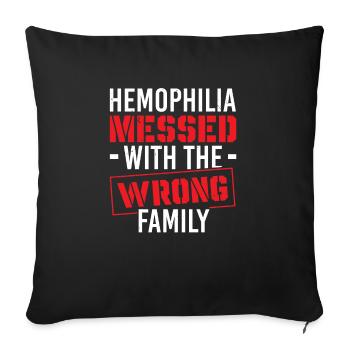 Hemophilie Warrior Disorder Sensibilisation à l’hémophilie - Housse de coussin décorative 45 x 45 cm - noir - Devant
