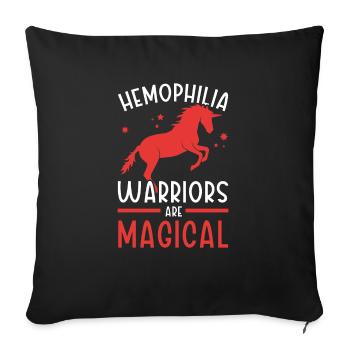Hemophilie Warrior Disorder Sensibilisation à l’hémophilie - Housse de coussin décorative 45 x 45 cm - noir - Devant