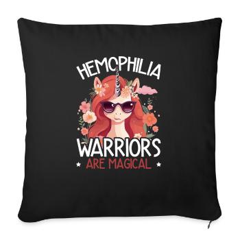 Hemophilie Warrior Disorder Sensibilisation à l’hémophilie - Housse de coussin décorative 45 x 45 cm - noir - Devant