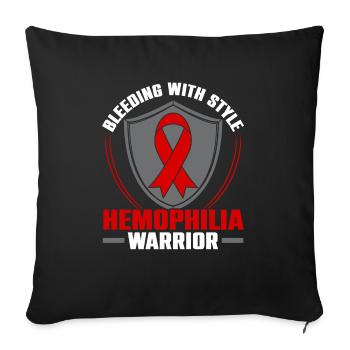 Hemophilie Warrior Disorder Sensibilisation à l’hémophilie - Housse de coussin décorative 45 x 45 cm - noir - Devant