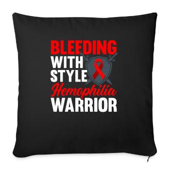 Hemophilie Warrior Disorder Sensibilisation à l’hémophilie - Housse de coussin décorative 45 x 45 cm - noir - Devant