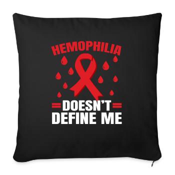 Hemophilie Warrior Disorder Sensibilisation à l’hémophilie - Housse de coussin décorative 45 x 45 cm - noir - Devant