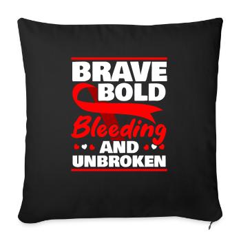 Hemophilie Warrior Disorder Sensibilisation à l’hémophilie - Housse de coussin décorative 45 x 45 cm - noir - Devant