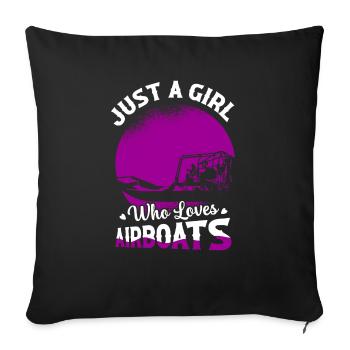 Juste une fille qui aime les hydroglisseurs Propelle d’hydroplane - Housse de coussin décorative 45 x 45 cm - noir - Devant