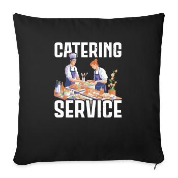 Service traiteur Traiteur Chef cuisinier Serveur - Housse de coussin décorative 45 x 45 cm - noir - Devant