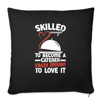 Service traiteur Restauration Chef serveur - Housse de coussin décorative 45 x 45 cm - noir - Devant