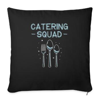 Service traiteur Traiteur Chef cuisinier Serveur - Housse de coussin décorative 45 x 45 cm - noir - Devant