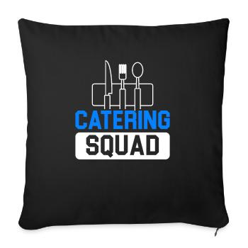 Service traiteur Restauration Chef serveur - Housse de coussin décorative 45 x 45 cm - noir - Devant