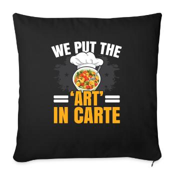 Service traiteur Restauration Chef serveur - Housse de coussin décorative 45 x 45 cm - noir - Devant