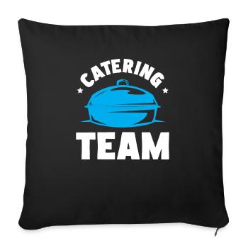 Service traiteur Restauration Chef serveur - Housse de coussin décorative 45 x 45 cm - noir - Devant