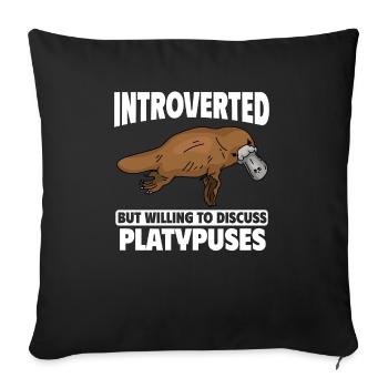 Platypus Schnabeltier - Sofakissenbezug 45 x 45 cm - Schwarz - Vorne