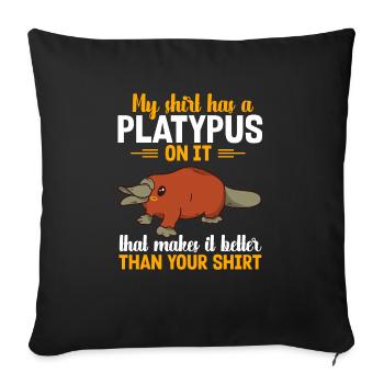 Platypus Schnabeltier - Sofakissenbezug 45 x 45 cm - Schwarz - Vorne