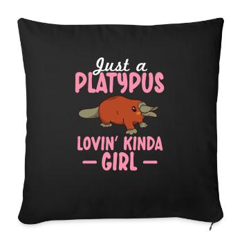 Platypus Schnabeltier - Sofakissenbezug 45 x 45 cm - Schwarz - Vorne