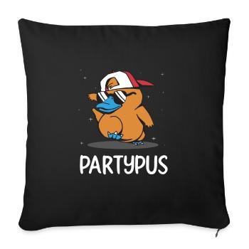 Platypus Schnabeltier - Sofakissenbezug 45 x 45 cm - Schwarz - Vorne