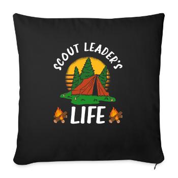Scout Leader's Life - Sofa pillowcase 17,3'' x 17,3'' (45 x 45 cm) - black - Front