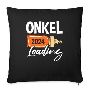 Werdender Onkel 2024 - Sofakissenbezug 45 x 45 cm - Schwarz - Vorne