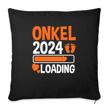 Werdender Onkel 2025 - Sofakissenbezug 45 x 45 cm - Schwarz - Vorne