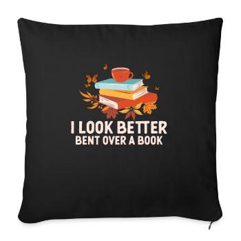 I like my books spicy and my coffee - Sofa pillowcase 17,3'' x 17,3'' (45 x 45 cm) - black - Front