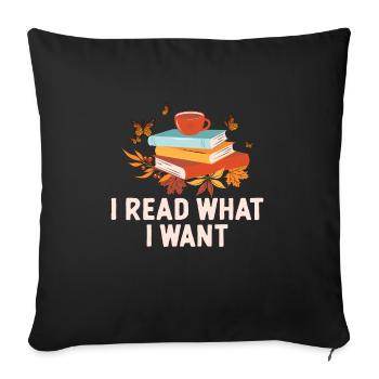 J’ai l’air mieux quand je lis à propos d’un livre - Housse de coussin décorative 45 x 45 cm - noir - Devant