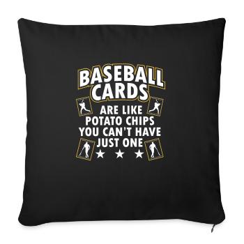 Les cartes de baseball amusantes sont comme un commerçant de chips - Housse de coussin décorative 45 x 45 cm - noir - Devant