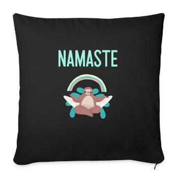 Funny Yoga and Sloth Namaste - Sofa pillowcase 17,3'' x 17,3'' (45 x 45 cm) - black - Front