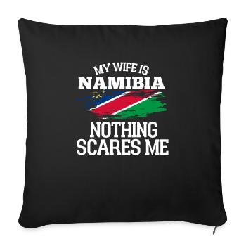 Namibia - Sofa pillowcase 17,3'' x 17,3'' (45 x 45 cm) - black - Front