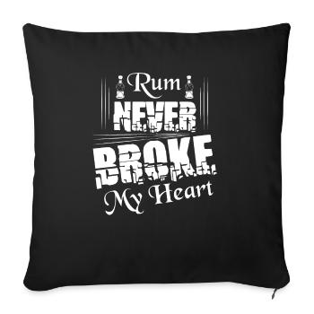 Le rhum ne m’a jamais brisé le cœur Boire de l’alcool - Housse de coussin décorative 45 x 45 cm - noir - Devant
