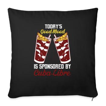 La bonne humeur d’aujourd’hui est sponsorisée par Cuba Libre Rum D - Housse de coussin décorative 45 x 45 cm - noir - Devant