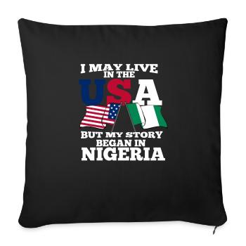 Nigéria - Housse de coussin décorative 45 x 45 cm - noir - Devant