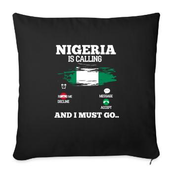 Nigéria - Housse de coussin décorative 45 x 45 cm - noir - Devant