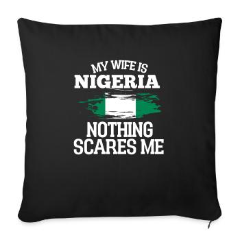Nigéria - Housse de coussin décorative 45 x 45 cm - noir - Devant