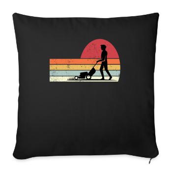 Lawn mower - Sofa pillowcase 17,3'' x 17,3'' (45 x 45 cm) - black - Front