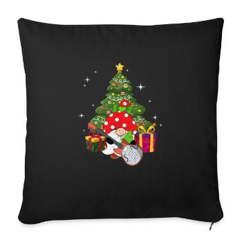 Guitariste Basse Gnome Funny Christmas Tree - Housse de coussin décorative 45 x 45 cm - noir - Devant