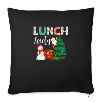 Lunch Lady Funny Christmas Tree Christmas - Sofa pillowcase 17,3'' x 17,3'' (45 x 45 cm) - black - Front