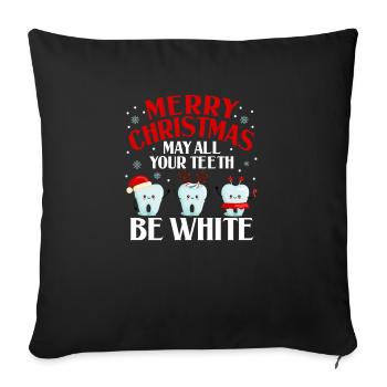 Joyeux Noël Que toutes vos dents soient blanches - Housse de coussin décorative 45 x 45 cm - noir - Devant