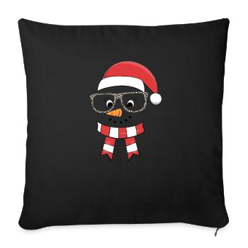 Funny Christmas Snowman Face Leopard - Sofa pillowcase 17,3'' x 17,3'' (45 x 45 cm) - black - Front