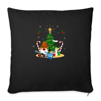Guitariste Basse Gnome Funny Christmas Tree - Housse de coussin décorative 45 x 45 cm - noir - Devant