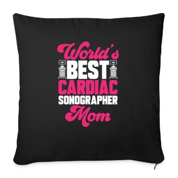 Cardiologue Échographie médicale Échographie - Housse de coussin décorative 45 x 45 cm - noir - Devant