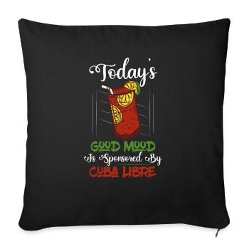 La bonne humeur d’aujourd’hui est sponsorisée par Cuba Libre Rum A - Housse de coussin décorative 45 x 45 cm - noir - Devant
