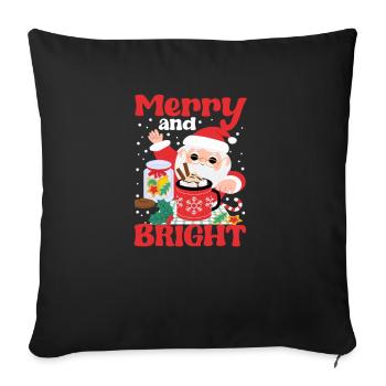 Cheerful and bright pink funny Christmas Santa - Sofa pillowcase 17,3'' x 17,3'' (45 x 45 cm) - black - Front