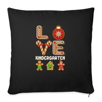 Love Kindergarten Gingerbread Man Christmas Teaching - Sofa pillowcase 17,3'' x 17,3'' (45 x 45 cm) - black - Front
