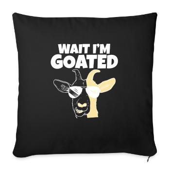 Drôle de mème Internet Wait I’m Goated Sports - Housse de coussin décorative 45 x 45 cm - noir - Devant
