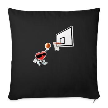 Valentinstag Herz Dunking Basketballspieler - Sofakissenbezug 45 x 45 cm - Schwarz - Vorne