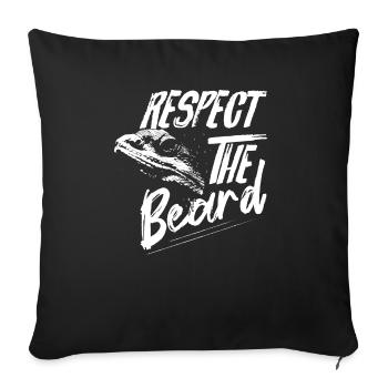 Respect The Beard Lizard Lover Reptile - Sofa pillowcase 17,3'' x 17,3'' (45 x 45 cm) - black - Front